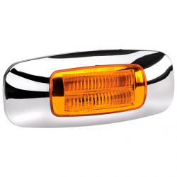 LIGHTS FRONT LED AMBER WITH CHROME 9V TO 33V