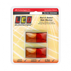 LIGHT LED AUTOLAMPS LED RED/AMBER SIDE MARKER TWIN BLISTER