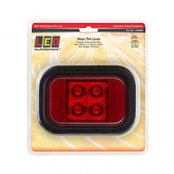 COMBINATION/TAIL LIGHT LED TECHNOLOGIES STOP/TAIL/REFLECTOR LED LIGHT RED LENS 4 LEDS W/ RUBB