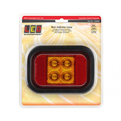 LIGHT LED TECHNOLOGIES INDICATOR/REFLECTOR LED LIGHT AMBER LENS 4 LEDS W/ RU