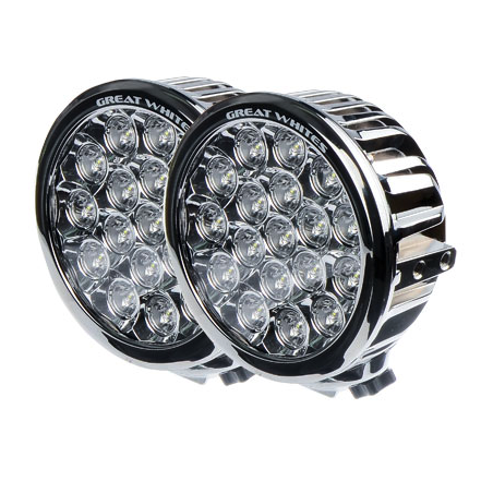 DRIVING LIGHT GREAT WHITES GEN2 18 LED CHROME ROUND